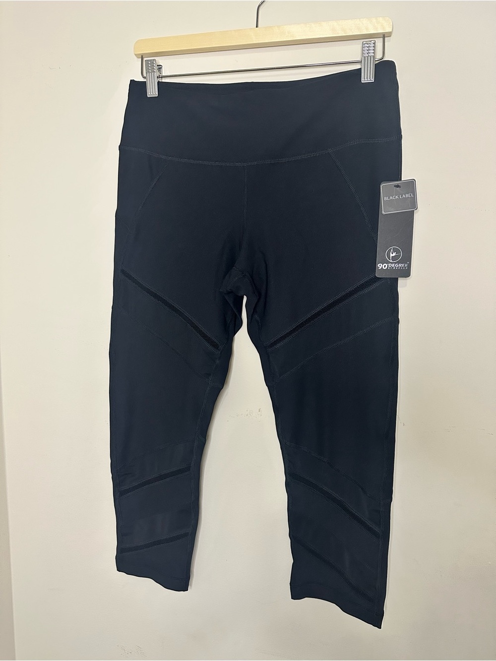 Black Active High-Waist Cropped 7/8 Leggings -  90 Degrees by Reflex